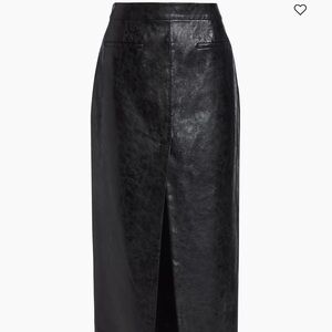 Elegant Black Leather Skirt